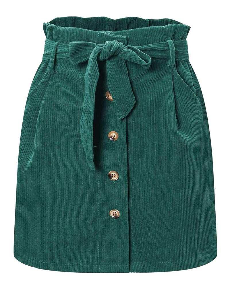 Amazon.com: ebossy Women's Paperbag High Waist Button Front